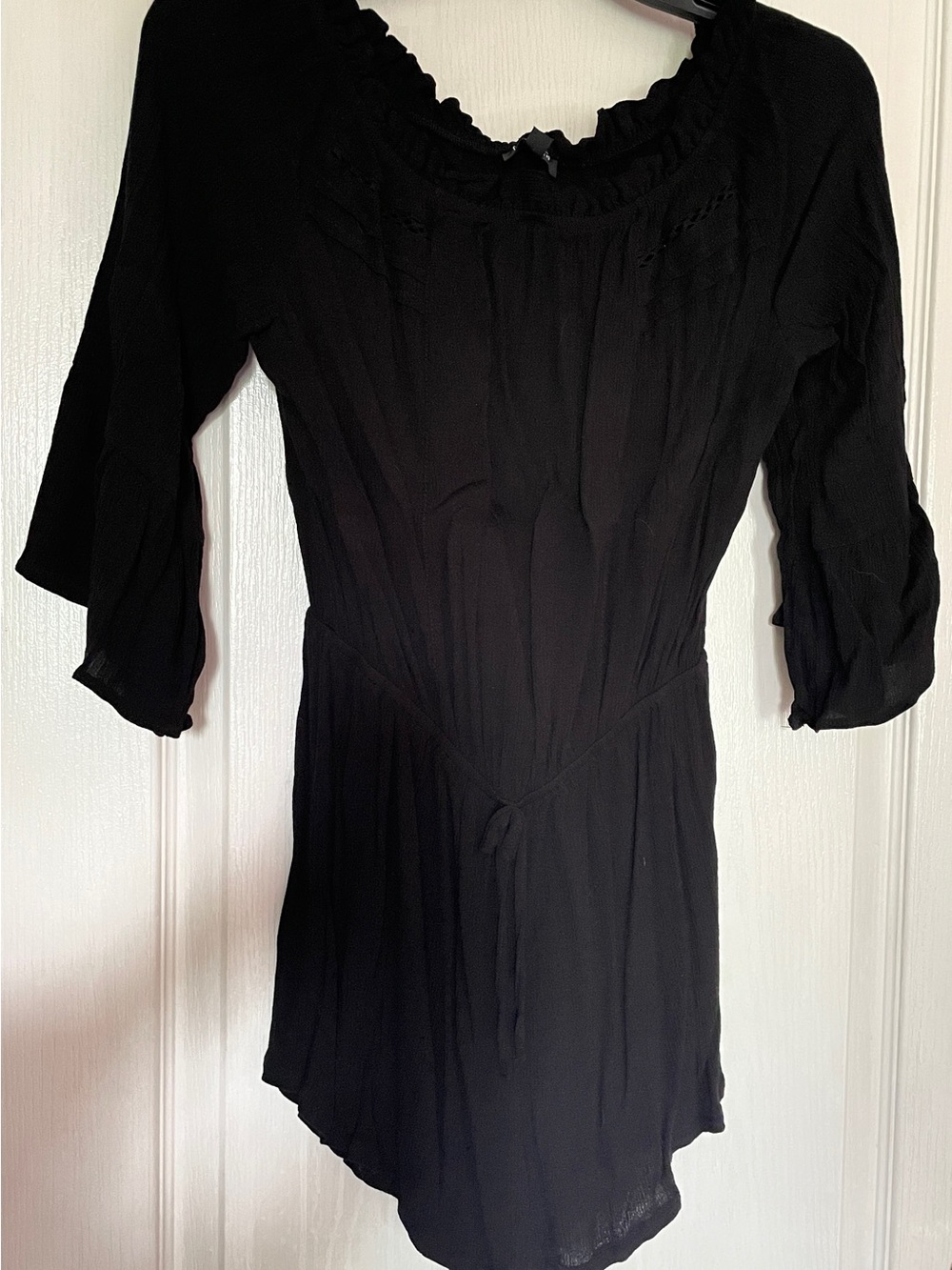 Topshop Black Romper with Tie Waist